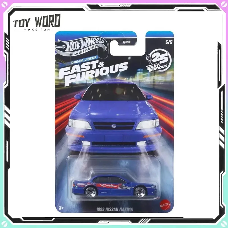 1:64 Nowe Hot Wheels Srebrne Auta z Serii FAST & FURIOUS Model HNR88 Model Auta ze Stopu Nissan Subaru Auta Kolekcjonerskie na Prezent Urodzinowy