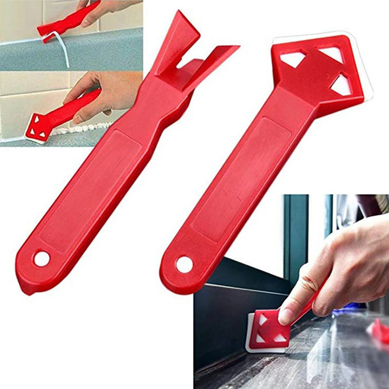 2 Pcs Window Door Silicone Glass Cement Scraper Tool Caulking Finishing Sealant Grout Remover Silicone Spatula Tool