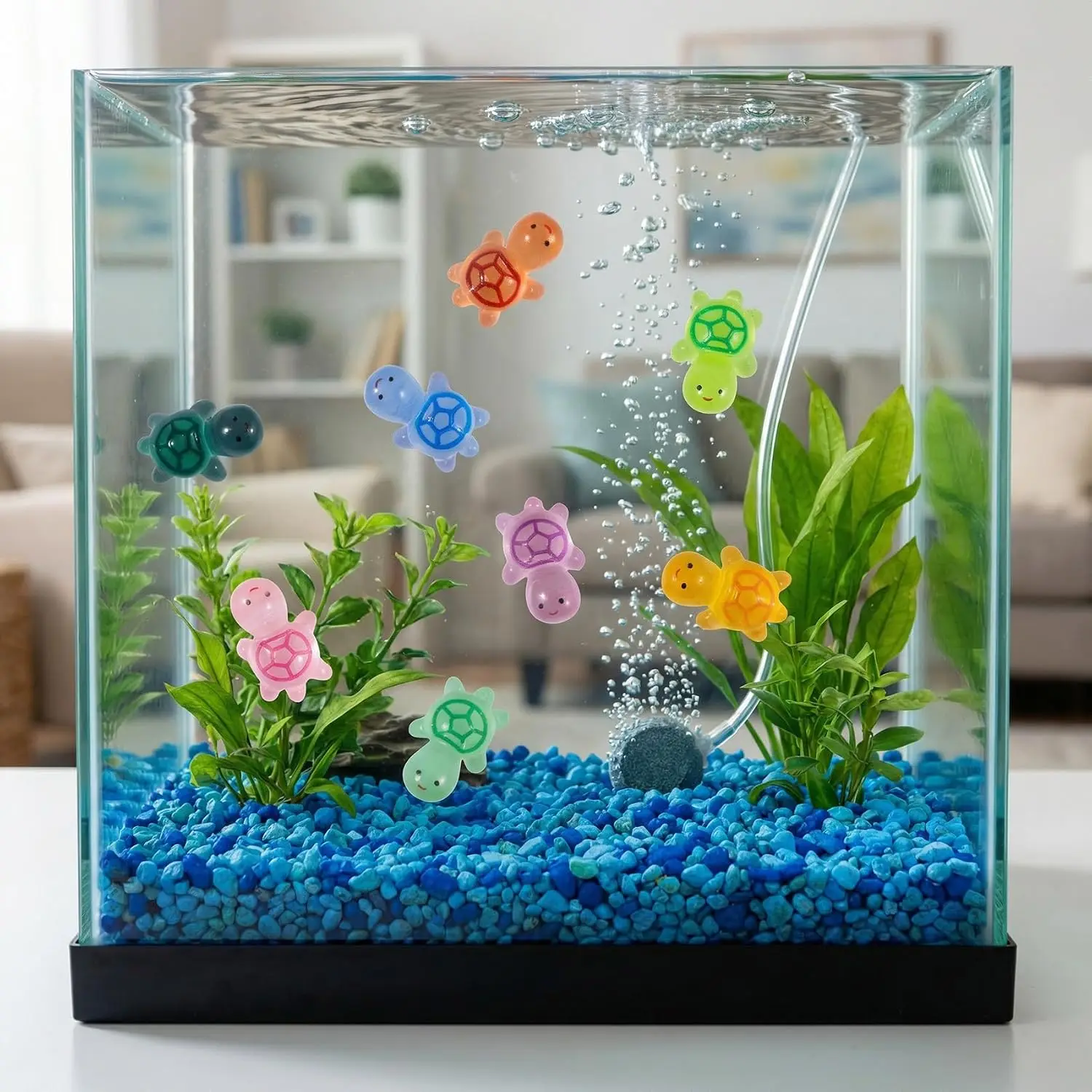 50 Pcs Luminous Resin Turtle Tiny Turtle Figurines Moss Landscape Dollhouse Garden DIY Terrarium Craft Decoration (Random Color) view 5