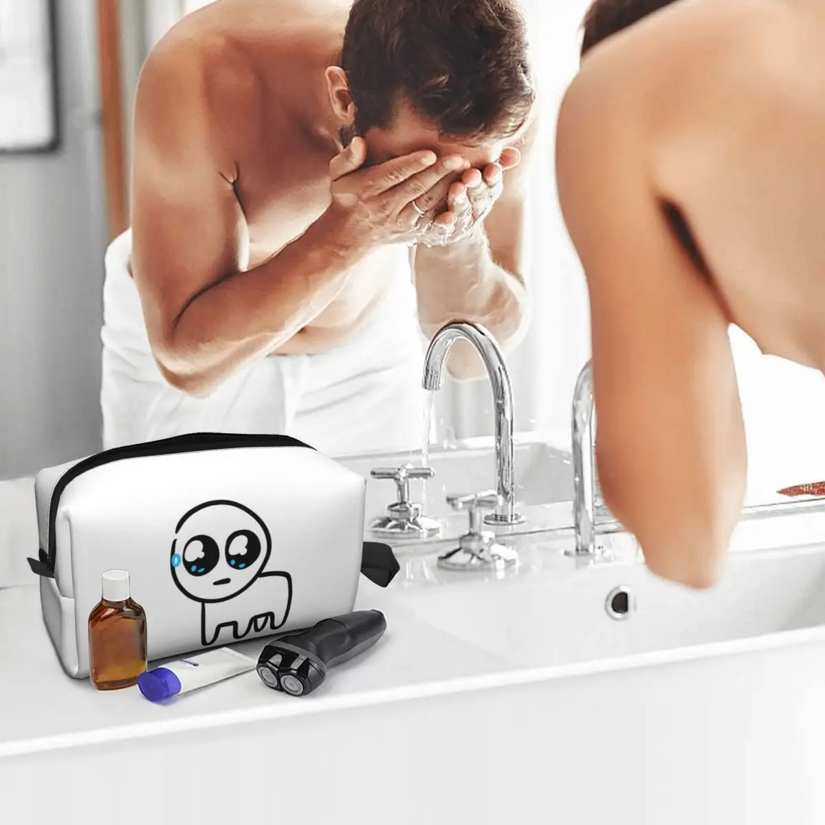 TBH Autism Creature Meme Yippee Makeup Bag Cosmetic Organizer Storage Dopp Kit Toiletry Cosmetic Bag for Women Beauty Travel