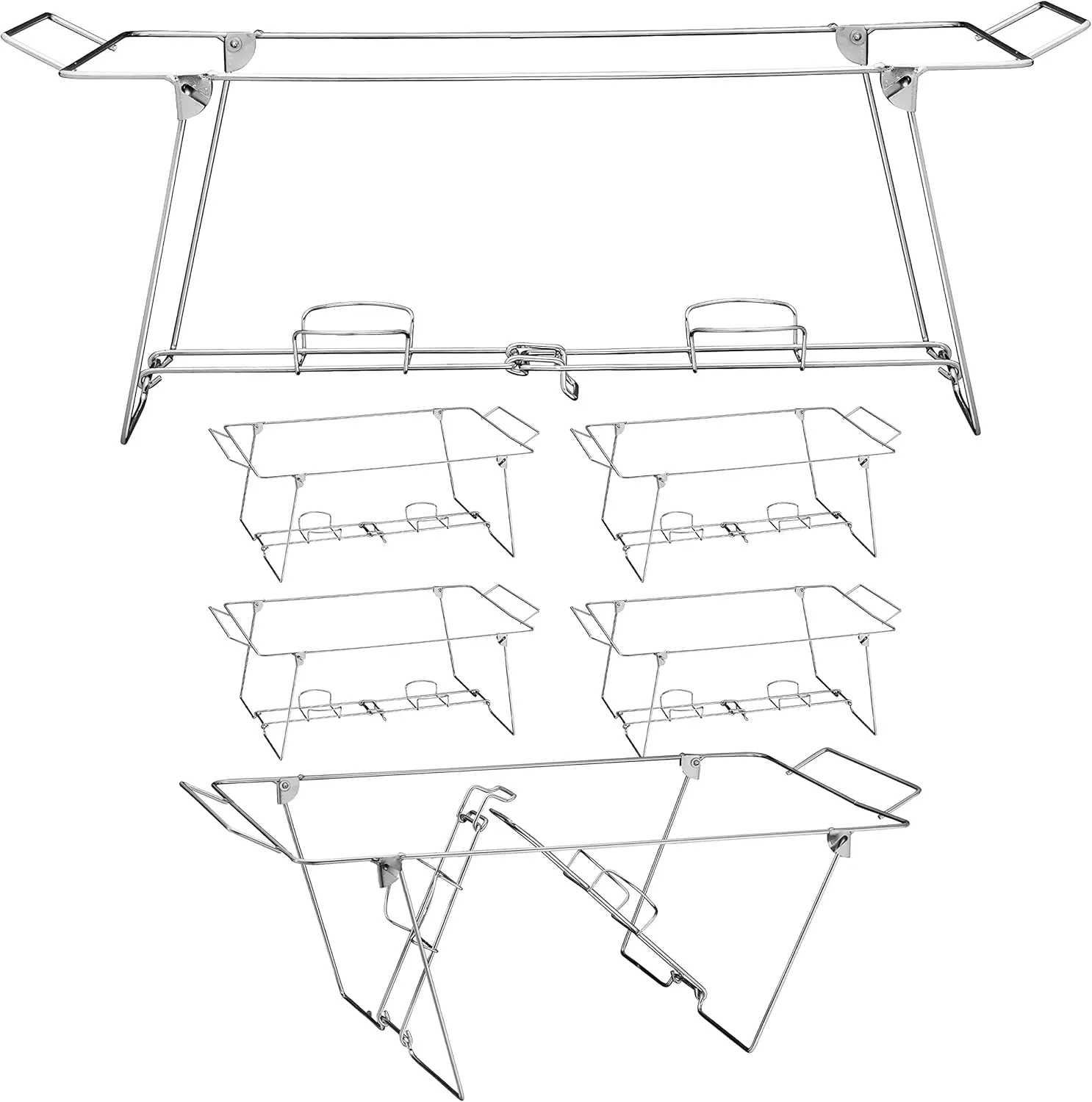

Foldable Chafing Wire Rack Buffet Stand - 12 Pack Full Size for Dish Serving Trays and Food Warmers
