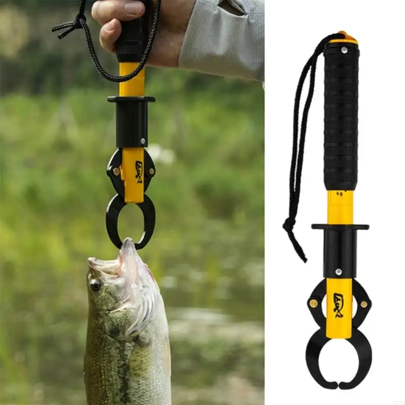 

X7JD Fishes Lip Gripper with Scale Fishes Grabber Clip Controllers Clamps Fishes Control Tackle Tool Fishing Accessories