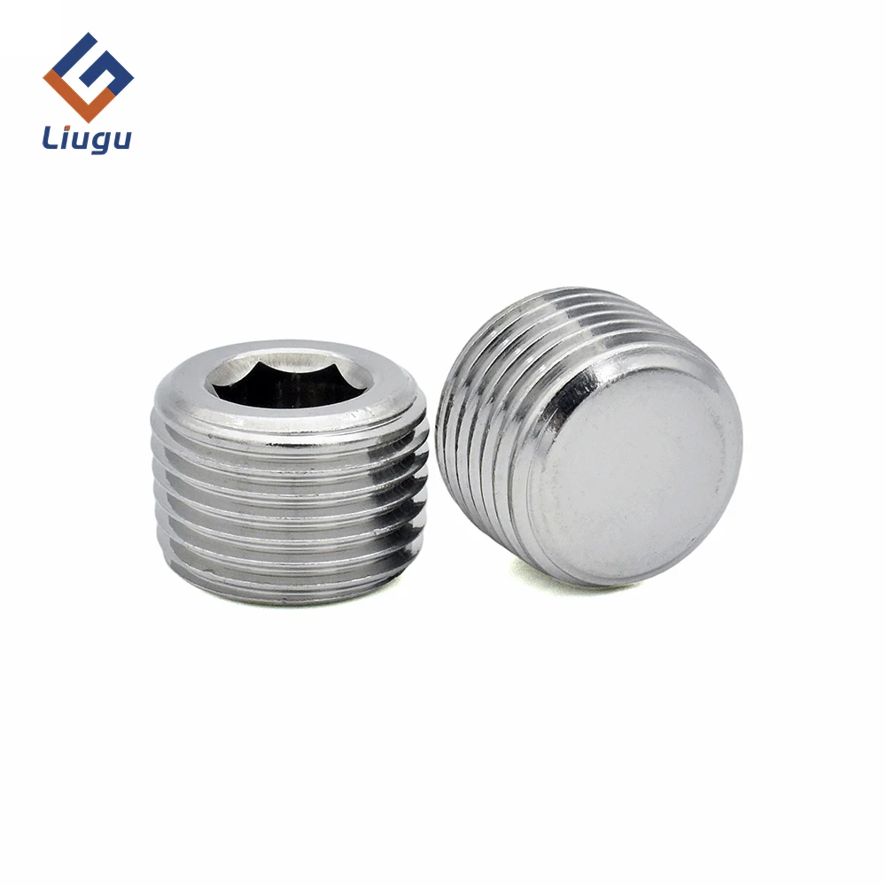

Hex Socket End Cap Plug (Male Thread) - 1/8" 1/4" 3/8" 1/2" 3/4" 2" 1" BSPT/NPT 304 Stainless Steel, Oil Water Pipe Fitting