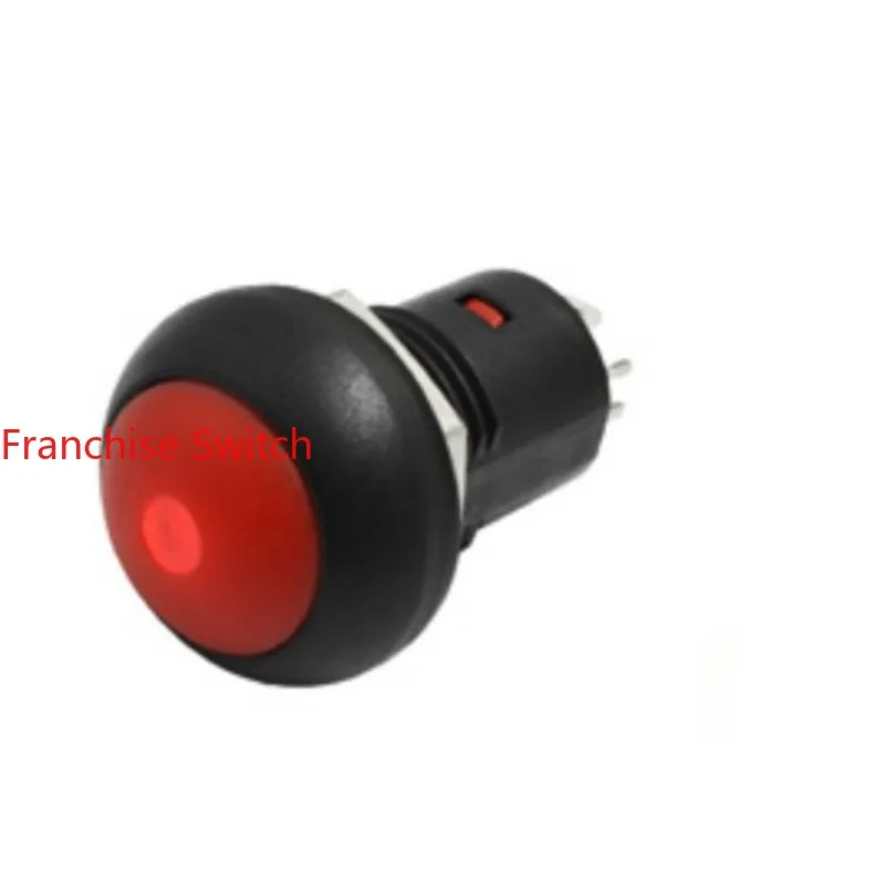 10PCS 12MM self-locking button IP67 waterproof switch PB12A  red light   