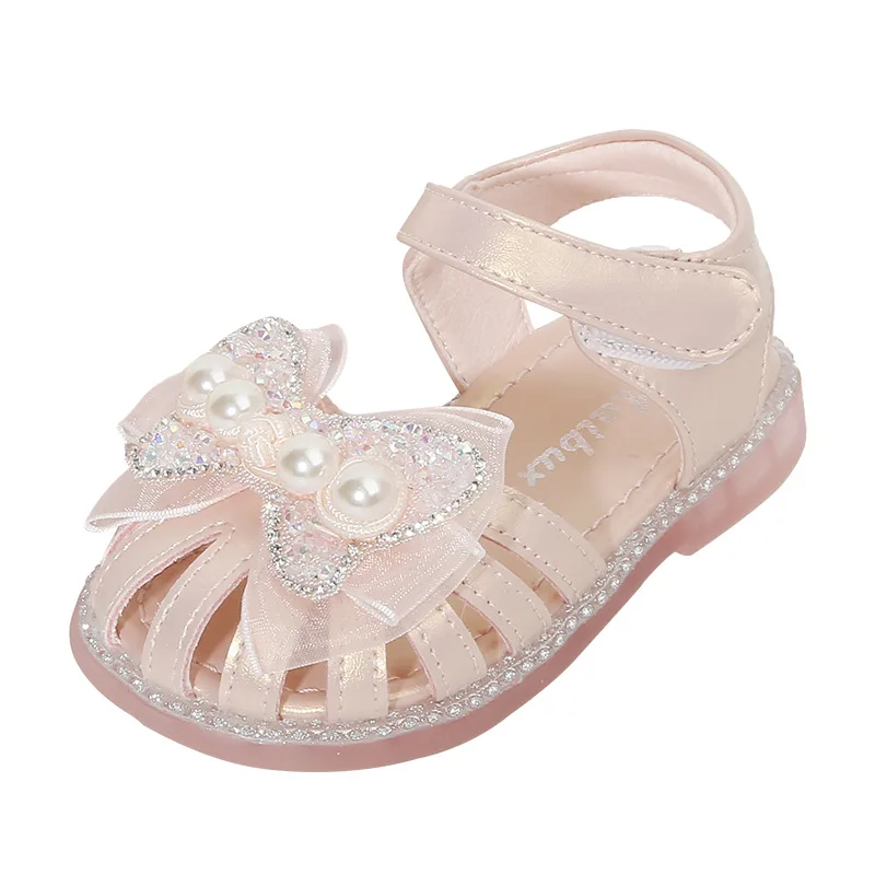 

Brand Cute Bowknot Sandals for Baby Girls Closed Toe Soft Little Princess Summer Dress Shoes Newborn Infant Casual Walkers Shoes