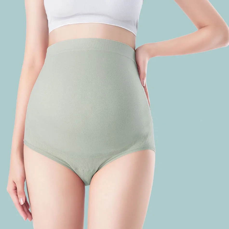 High Waisted Maternity Panties with Discreet Seamless Design Soft Cotton Crotch Underwear for Comfort and Stylish Pregnancy Wear