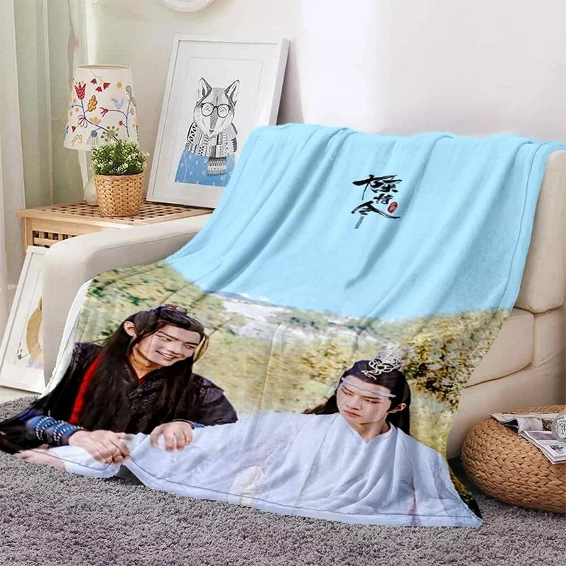 Drama The Untamed xiao zhan wang yi bo Soft Throw Blanket Throw Blanket Soft Cartoon Printed Bedspread Bedspread Sofa Gift