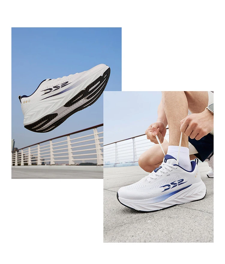 QIAODAN DS2 2nd Gen Men's Wide Toe Box Running Shoes Breathable Mesh Lightweight Shock Absorbing Sports Sneakers QXB023263220R