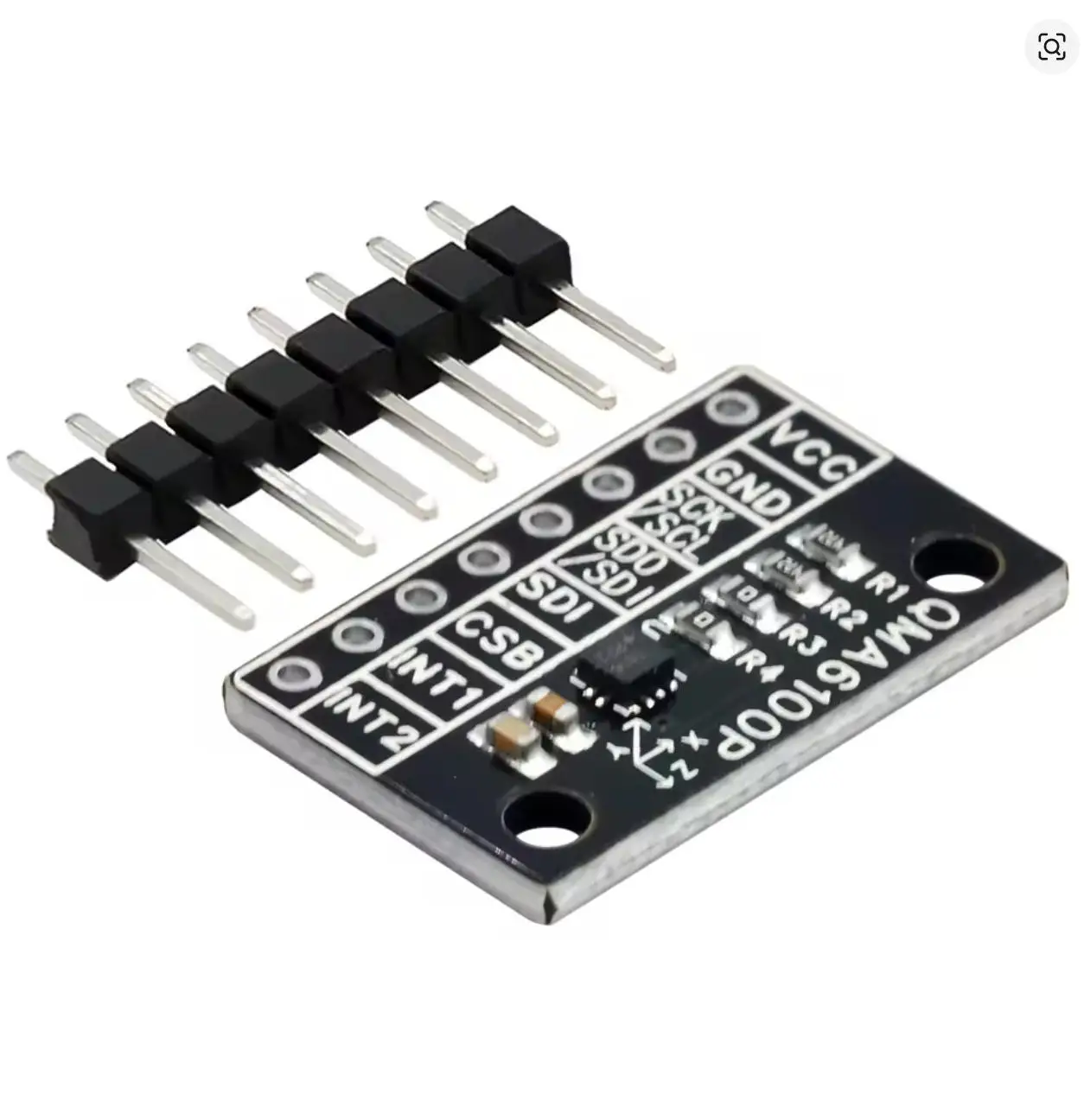 QMA6100P triaxial gravity acceleration module test board IIC SPI hardware metering step