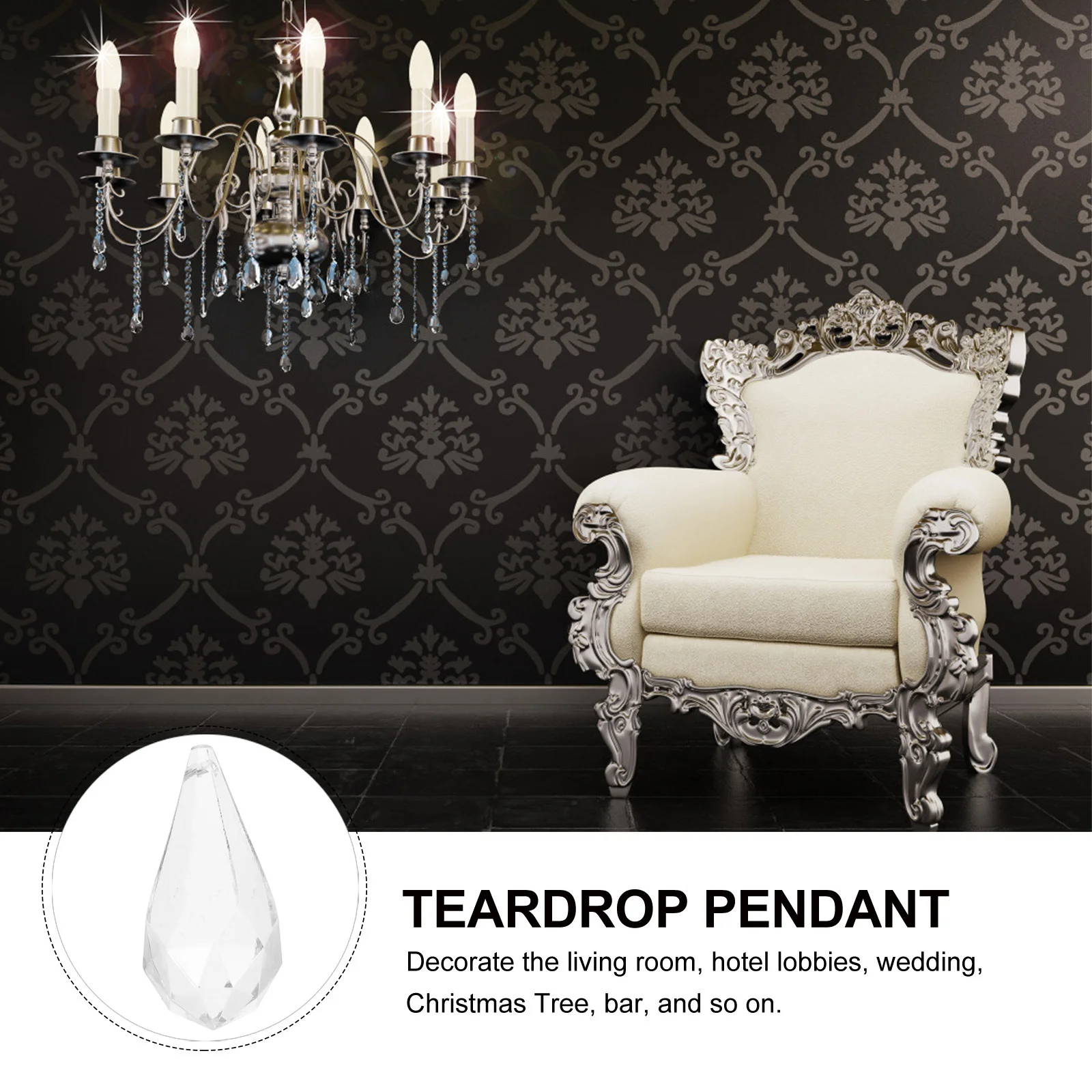 

71Pcs DIY Crystal Pendants Acrylic Prisms Teardrop Shape Reflective Surface Home Adornment for Bar Hotel Christmas Decor