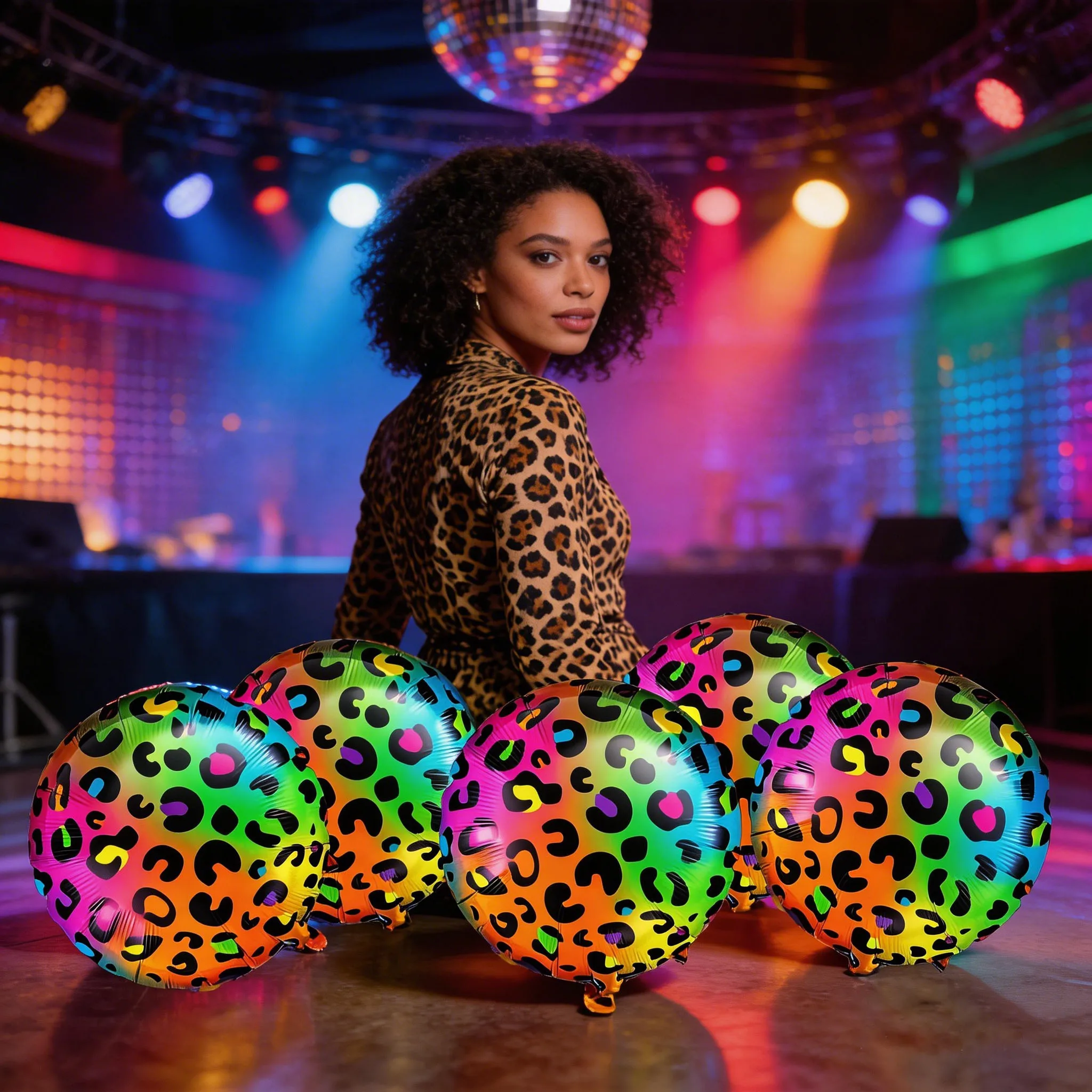 Leopardenmuster-Ballons, Neon-Leopardenmuster-Ballons, Disco-Party-Dekorationen Dschungel-Safari Leoparden-Themen Geburtstagsdekorationen – Detail 6