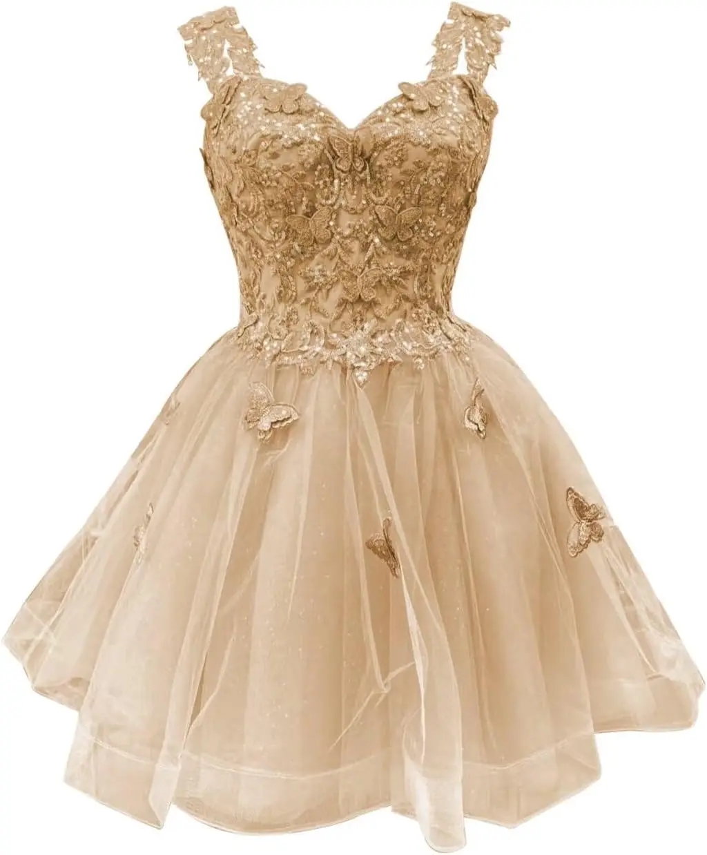 

3D бабочка выше колена, мини-короткие платья для встречи выпускников Блестящее тюлевое платье для выпускного вечера Подростковые платья DAMA с открытыми плечами для Quinceanera