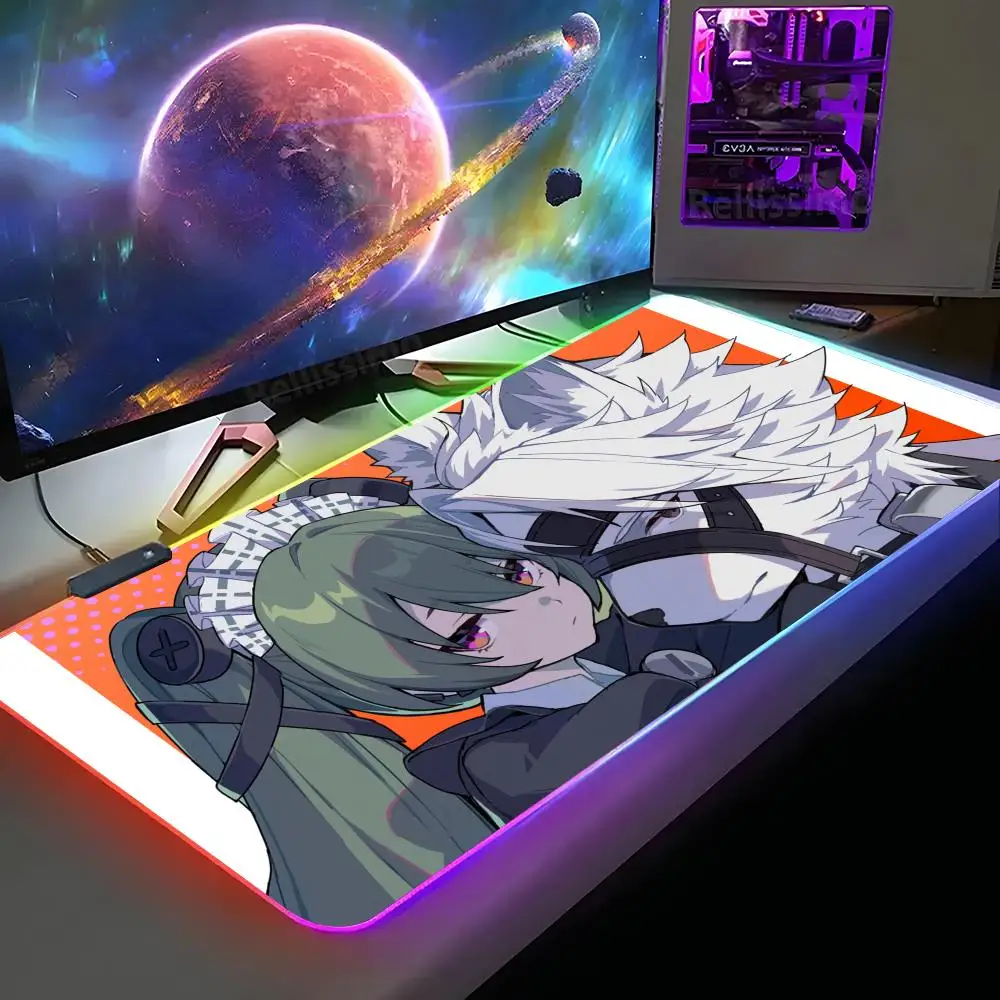 

Zenless Zone Zero Von Lycaon Коврик для мыши XXL RGB Игровой коврик для мыши HD Gamer Большой светодиодный коврик для мыши Коврик для ПК с подсветкой