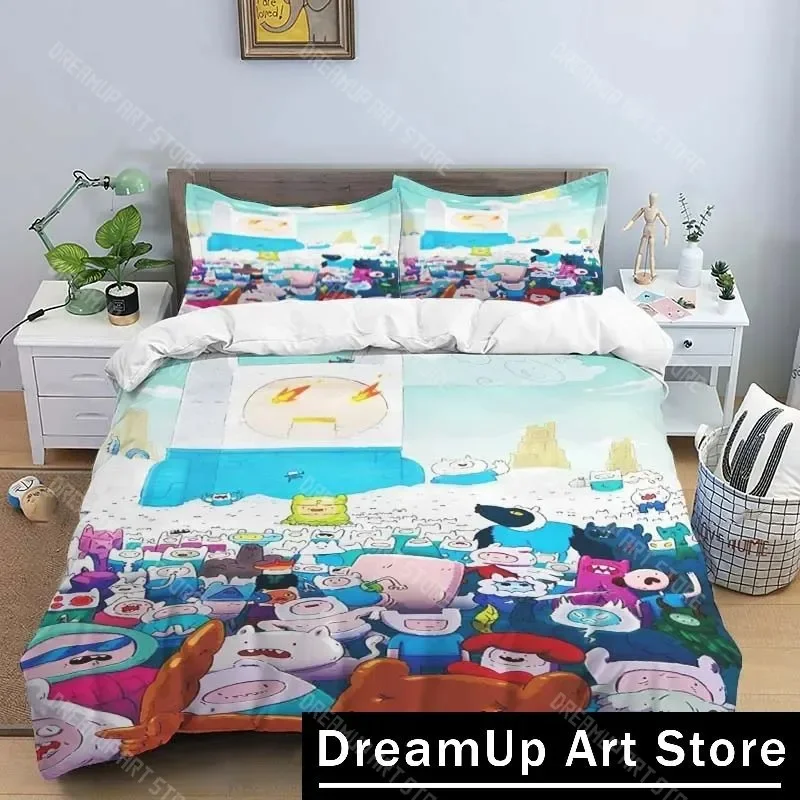

Cartoon Adventure Time Finn N Jake Bedding Set Boys Girls Twin Queen Size Duvet Cover Pillowcase Bed Kids Adult Fashion