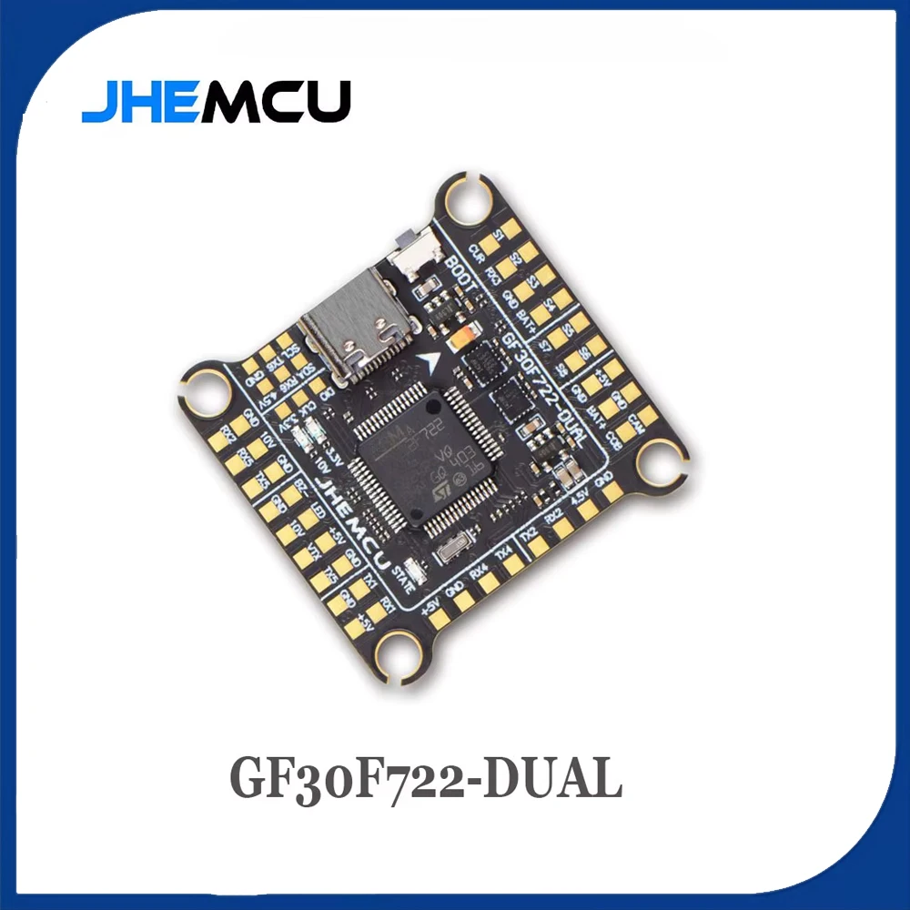 Controlador de vuelo JHEMCU GF30F722-Dual F722 doble BEC doble giroscopio 3-6S Lipo 30,5*30,5mm para Dron de estilo libre RC FPV