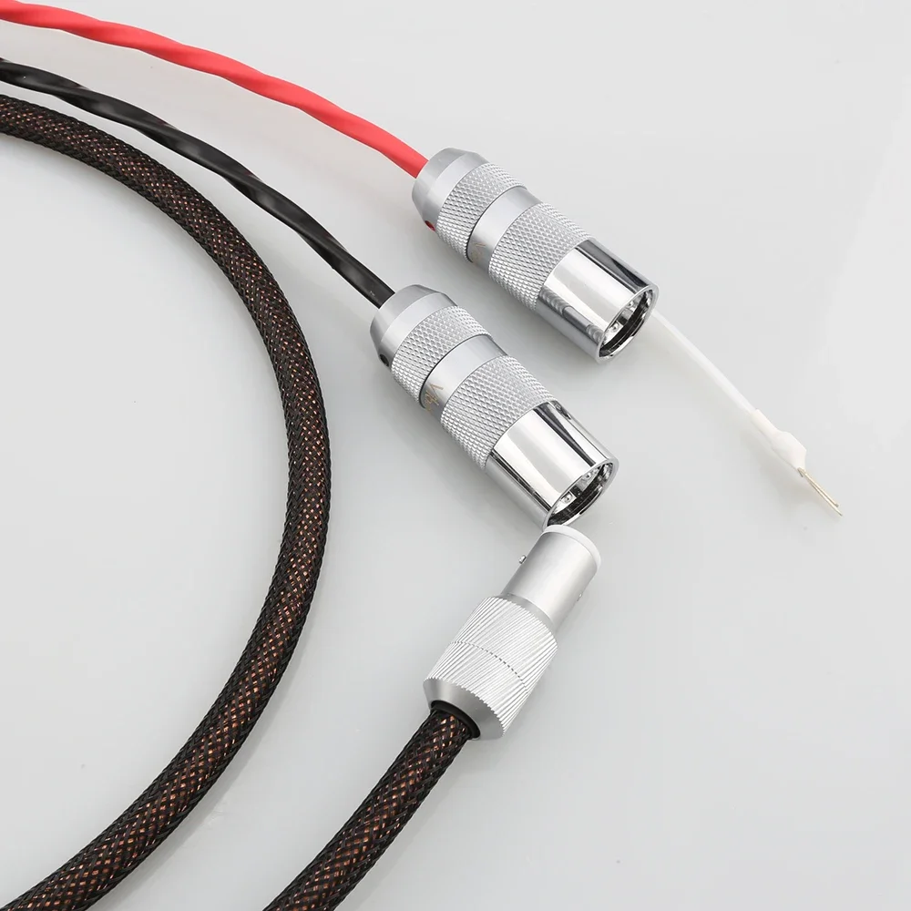 HiFi 100 % reines Silber Tonearm-Phono-Kabel 5Pin DIN auf 2 Viborg reines Kupfer XLR-Stecker MC Vintage hochwertiges Audiokabel