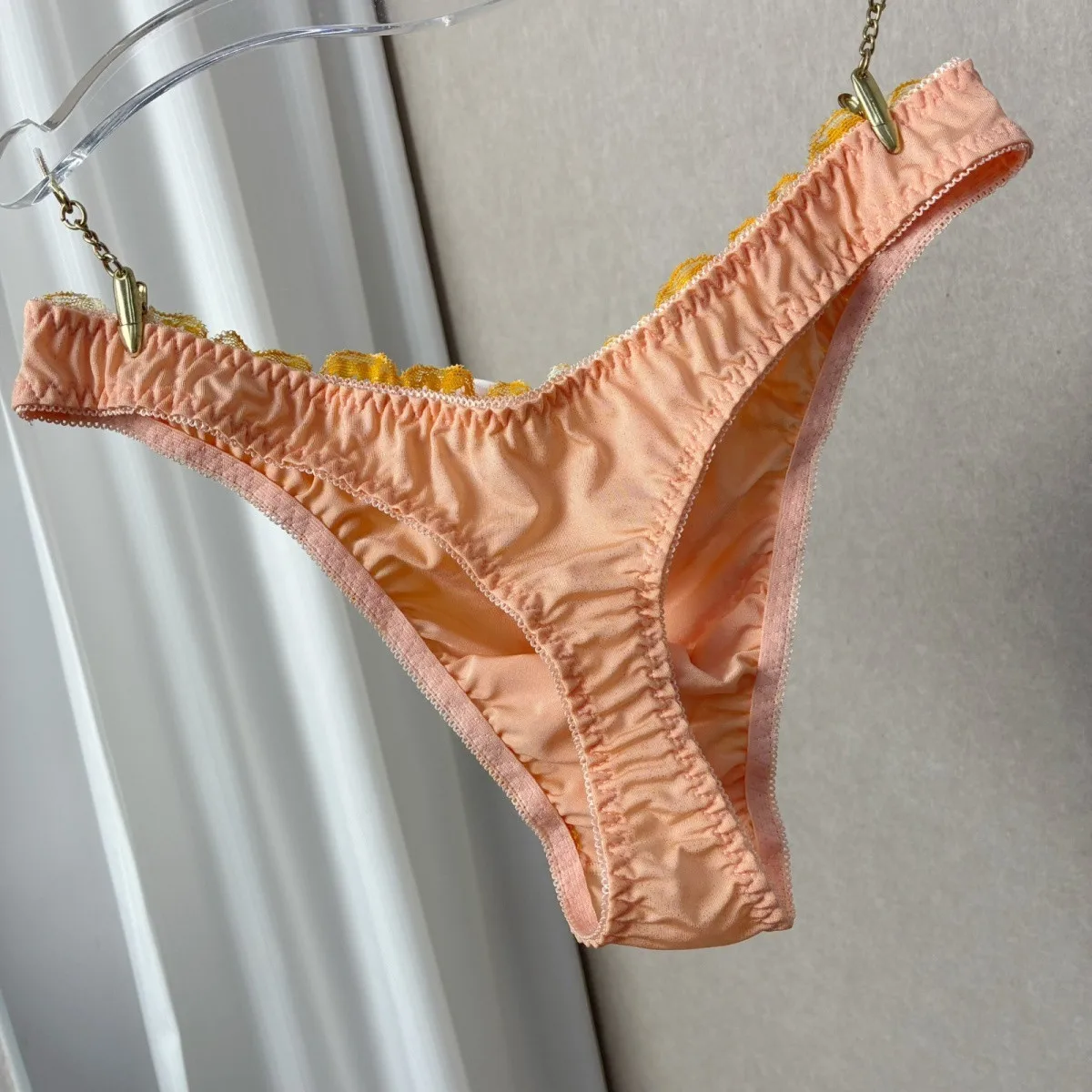 Man Male Bowtie  Embroid Lace Panty Briefs LGBQT Group Live Show Harajuku BF Gifts