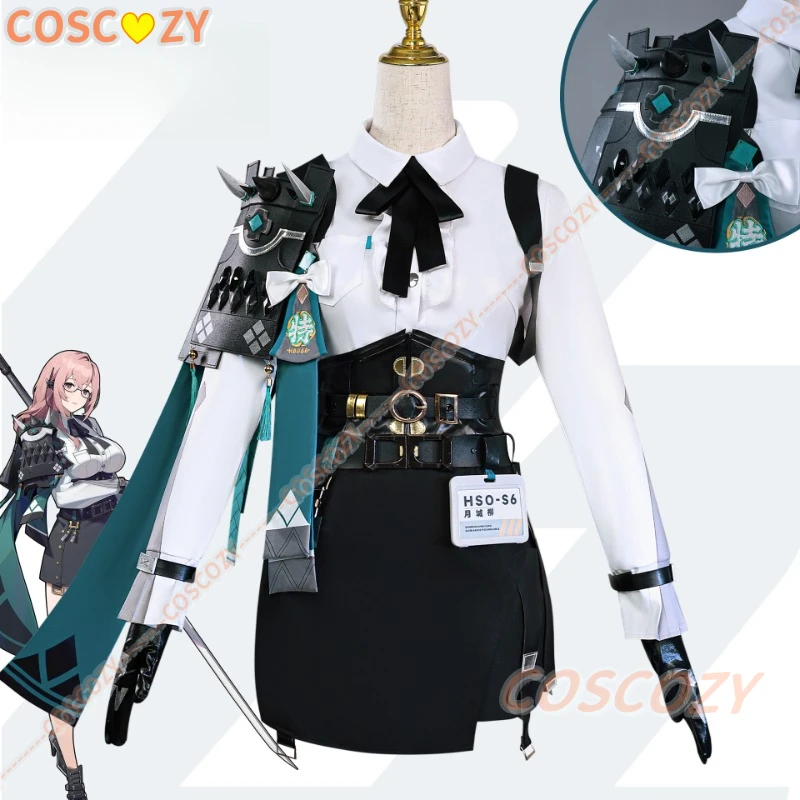 Zenless Zone Zero Tsukishiro Yanagi Cosplay Costume Slim Fit Dress Wig Women's Dresses Pink Hair Anime Halloween Party Uniforms