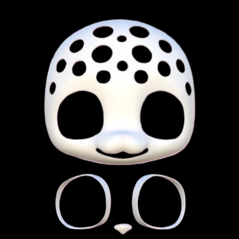 Japanese Cute Short Snout Cat Bear Kemono Fursuit Base Head PLA Material 3D Printed Blank Kig Skull for Furry Cosplay Head Shell