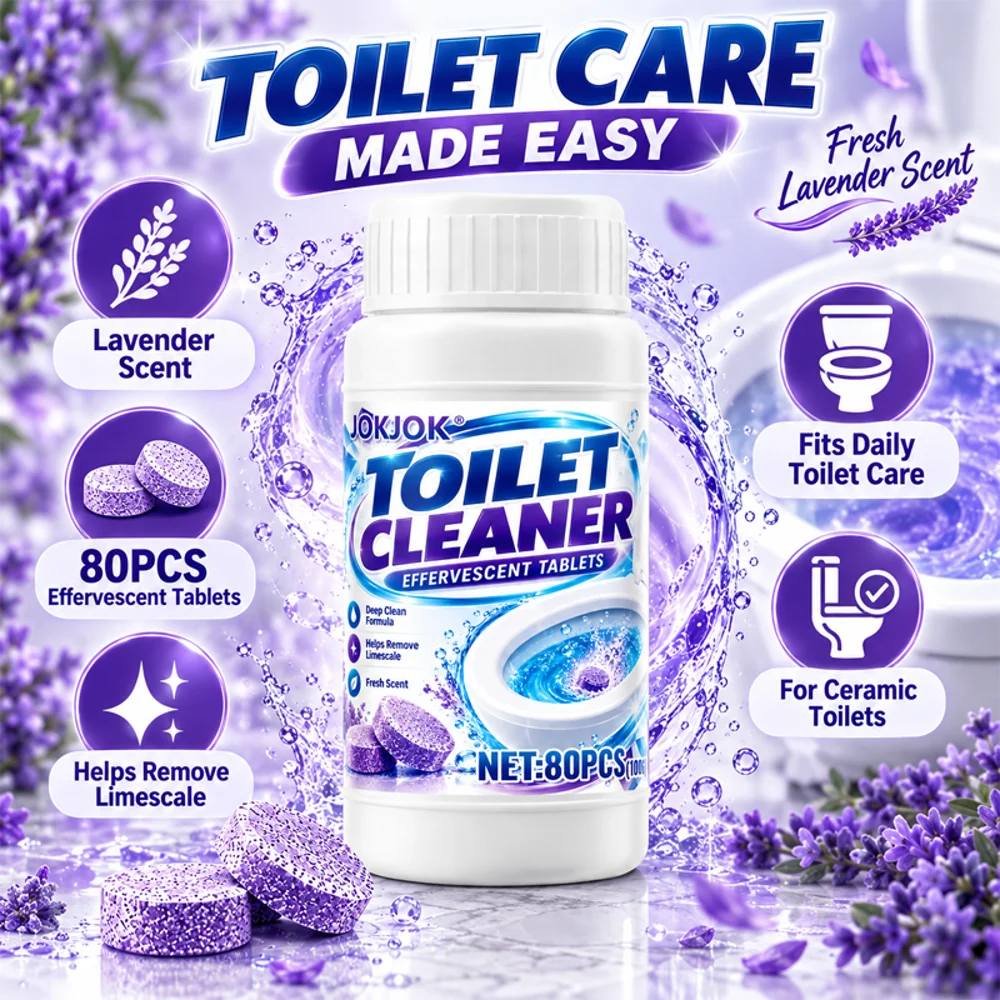 Toilet Bowl Cleaner Tablets Automatic Toilet Tank Long-Lasting Cleaners Stains Remover Bathroom Safe Descaling Deodorizing