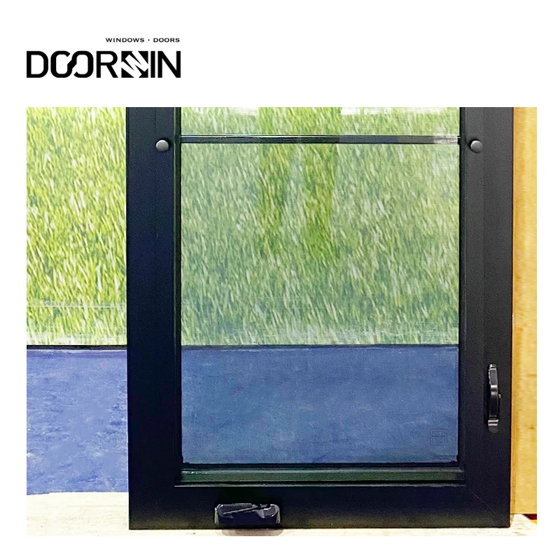 Doorwin-ventanas abiertas de manivela de aluminio para el hogar residencial, ventanas personalizadas con Triple acristalamiento, a prueba de robos, a prueba de sonido