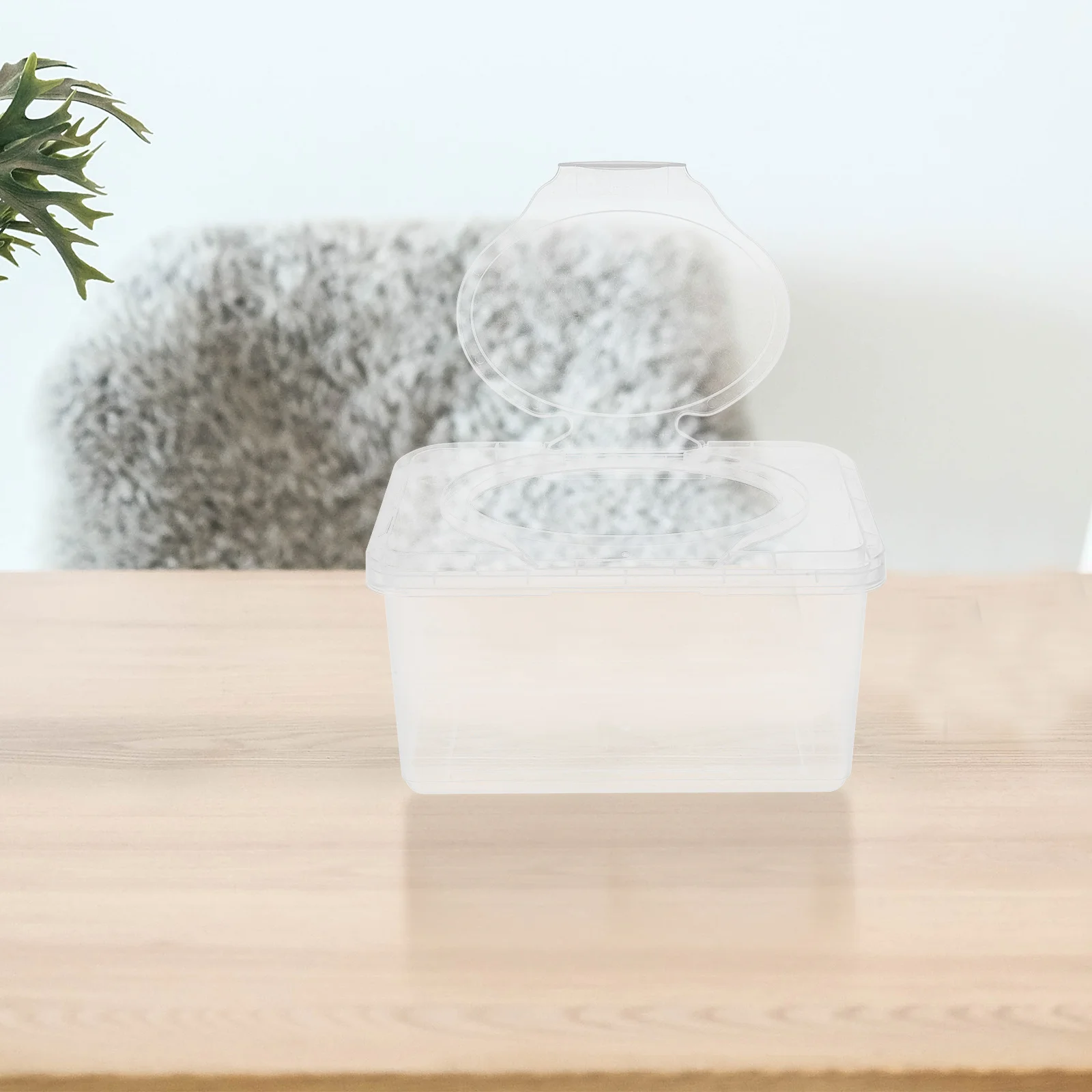 

2Pcs Clear Flip- Storage Box Refillable Baby Tissue Holder for Bathroom Car Travel Portable Wipe Dispenser