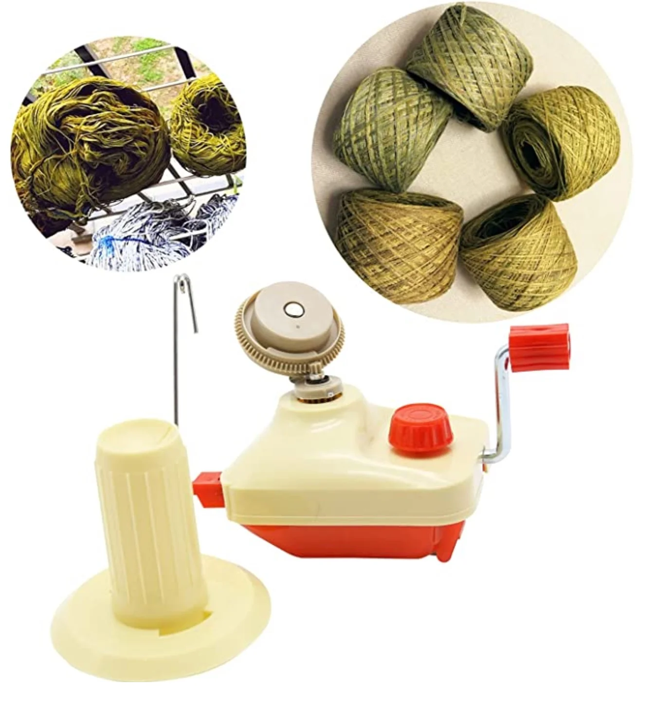 Needlecraft Yarn Ball Winder Hand Operated Portable Package Easy to Set Up and Use Sturdy with Metal Handle and Tabletop Clamp