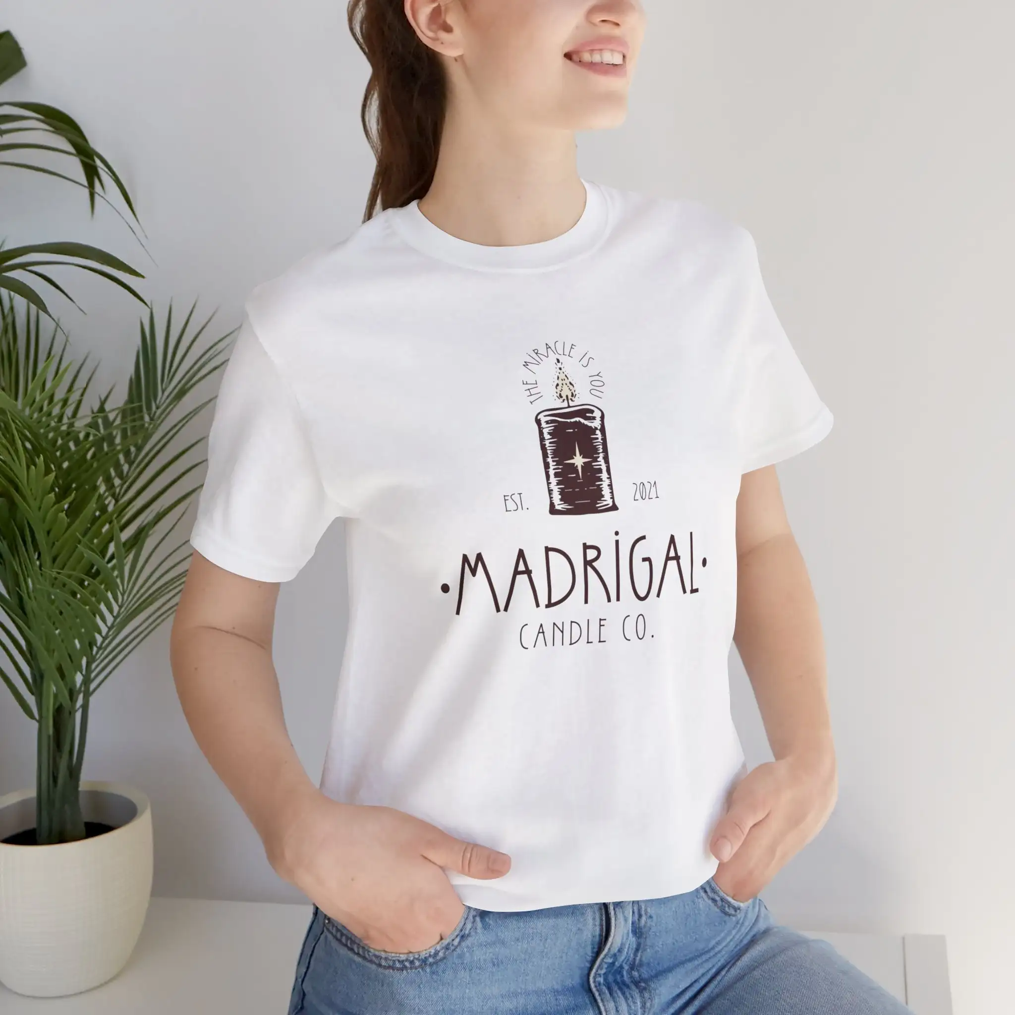 Express Shipping Enctanto Light Weight White Jersey T Shirt Madrigal Family Candle Co The Miracle Is You Park