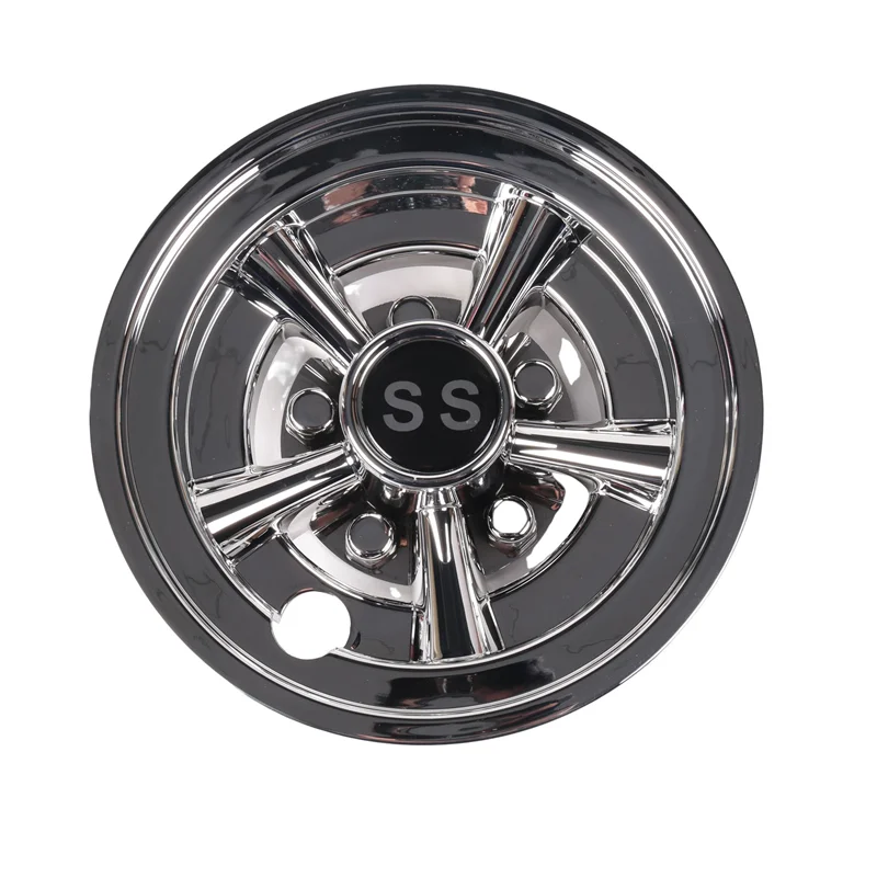 

AED4-4Pcs Golf Cart Ss Hub Cover Accessories Parts Kit For Ezgo Club Car Yamaha Hub Caps 8-Inch Chrome Silver Plated Hubcaps