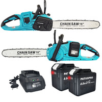 16Inch 42V (21V*2) Brushless Electric Cordless Chainsaw Pruning Woodworking Power Tool Handheld Garden Cutter For Makita Battery