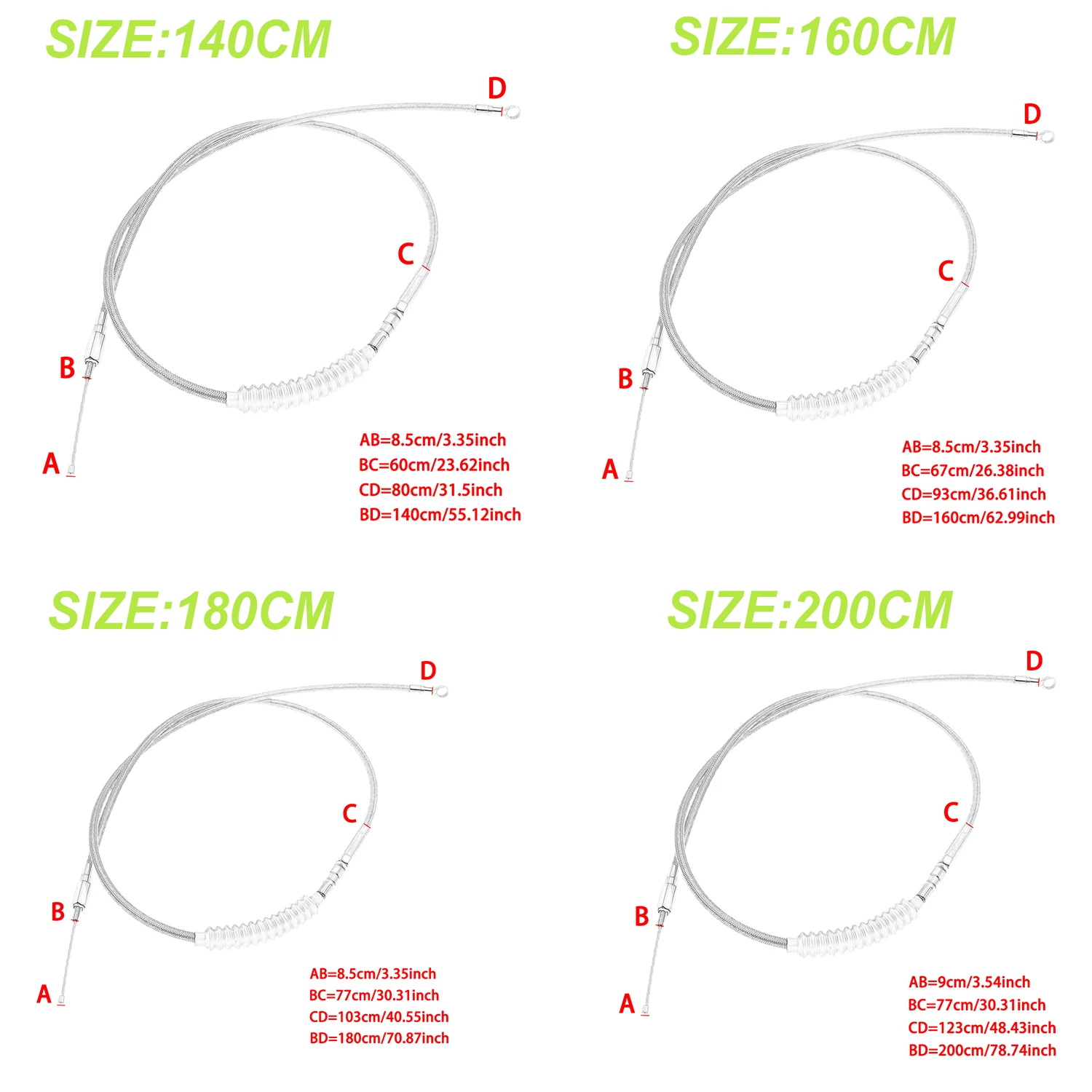 Motorcycle Parts Throttle Cable Wire Brake Clutch Cable Wire Line For Sportste XL883 XL1200 2002 2003 2004 2005 2006 2007-2014