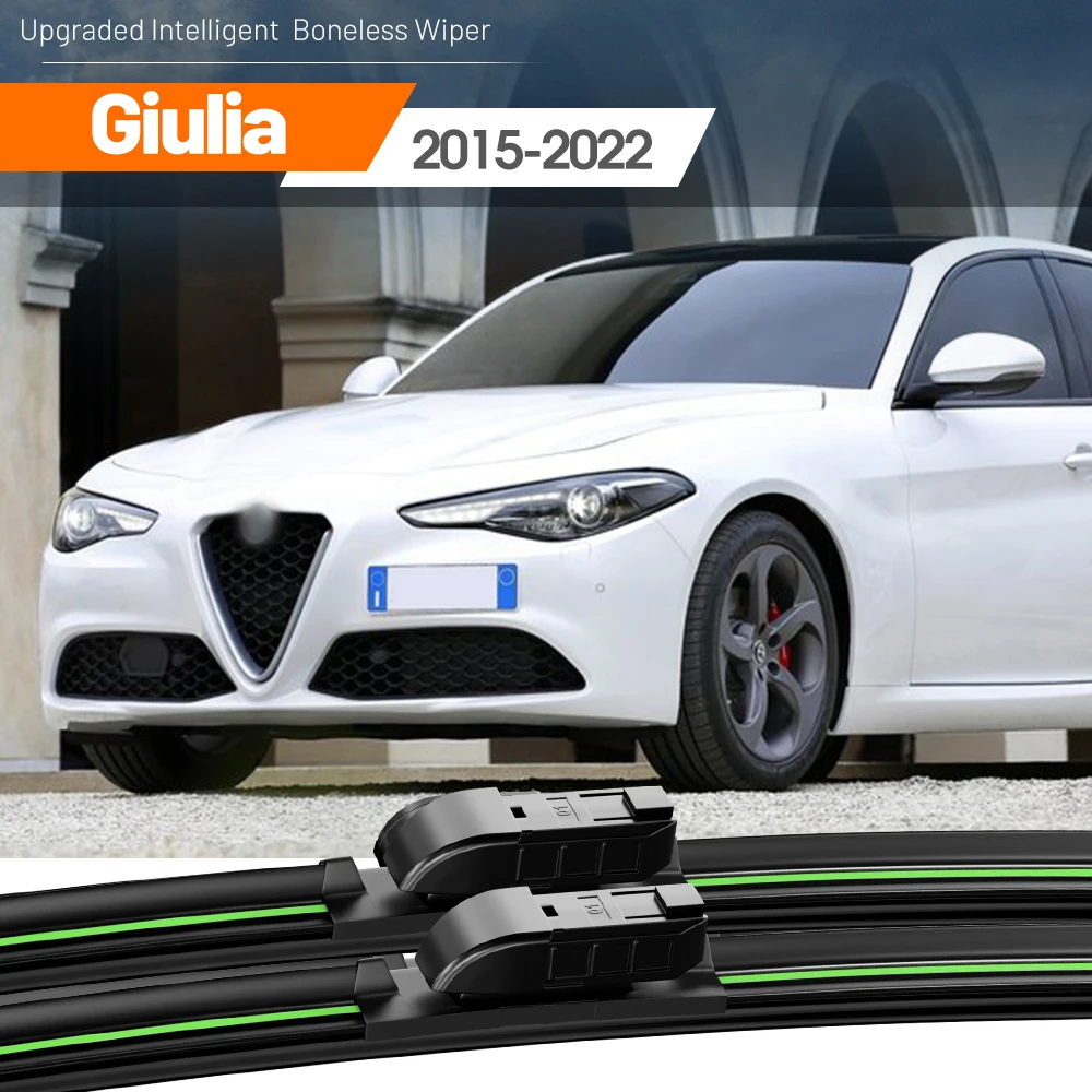 2pcs For Alfa Romeo Giulia 2015-2022 Front Windshield Wiper Blades 2016 2017 2018 2019 2020 2021 Windscreen Window Accessories