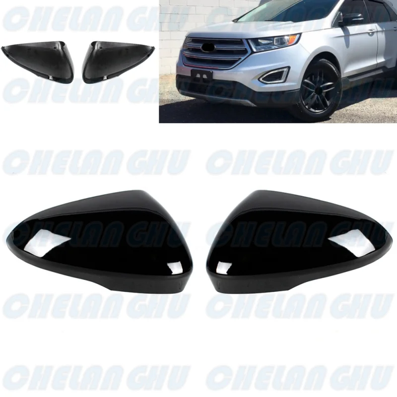 

1 Pair black Painted Rear Mirror Housing Cover Cap With Turn Light Hole for Ford Edge 2015 2016 2017 2018 2019 2020 2021