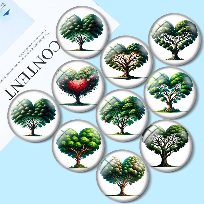 

Lovely Heart Tree 10pcs 12mm/18mm/20mm/25mm Round photo glass cabochon demo flat back Making findings bracelets