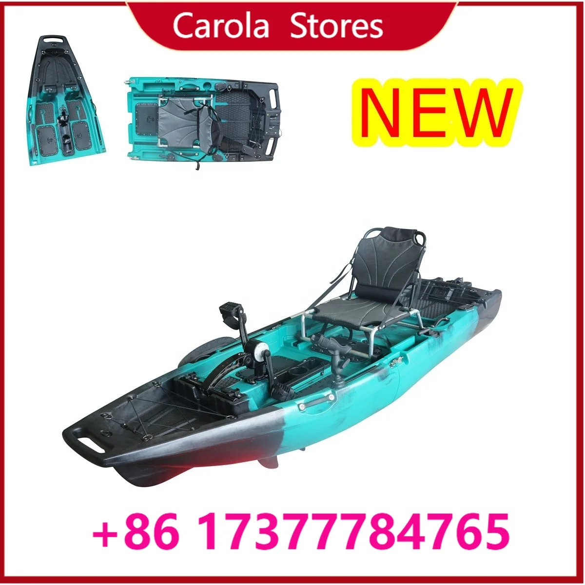 New Designed 2.96 M 1 Person Modular Fishing Kayak With Pedals Detachable Foldable Kayak Motor 12 v