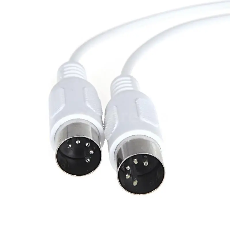 Cable de extensión MIDI DIN PLUG de 5 pines macho a macho/9,8 pies blanco