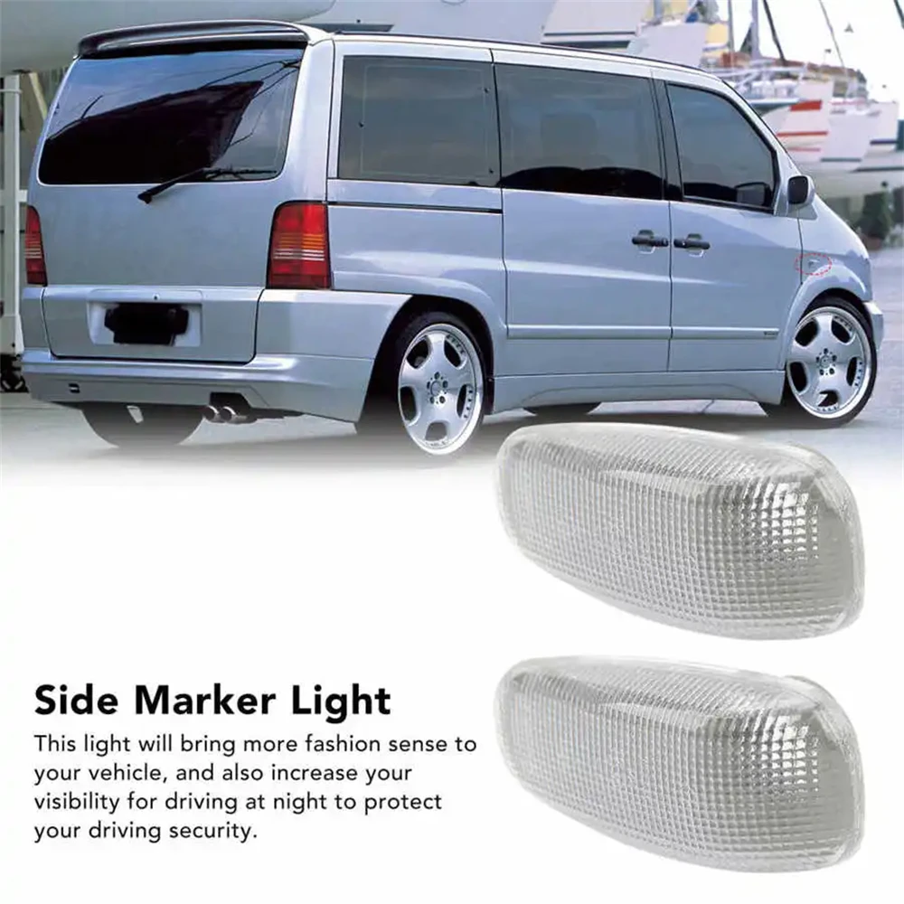 

2PCS Side Marker Light Turn Signal Lamps without Bulb 2108200921 Replacement for Mercedes-Benz Vaneo W414 2002-2005