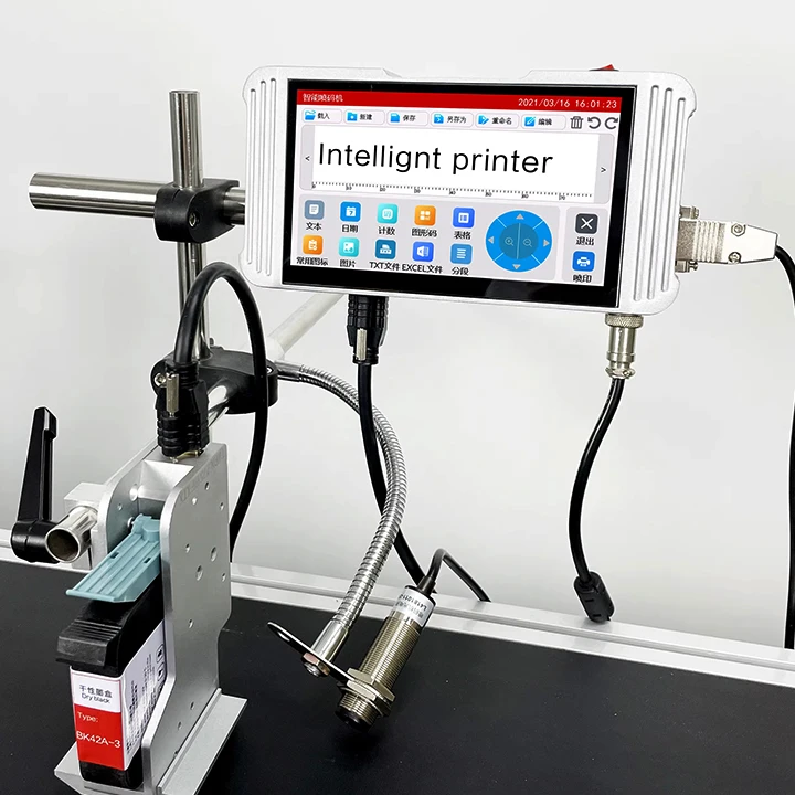 

2025 Tij Grade Inkjet Date Printer 600dpi Resolution for Carton Boxes Plastic Films & Bags Expiry Date Production Printing