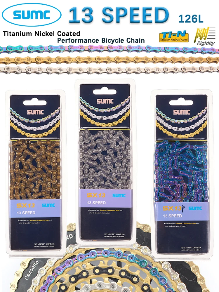 AliExpress Sumc 13 Speed Bike Chain MTB Road chain 126L SX13 Original Box 13V SUMC Bicycle Chain with missinglink Compatible with Shimano SRAM