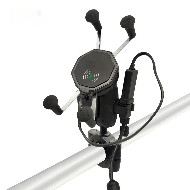 

Wireless Charger Phone Clamp X Grip Phone Holder Waterproof Quick Charging PHone Stand for Handlebar Motorcycle Bike Phone Mount