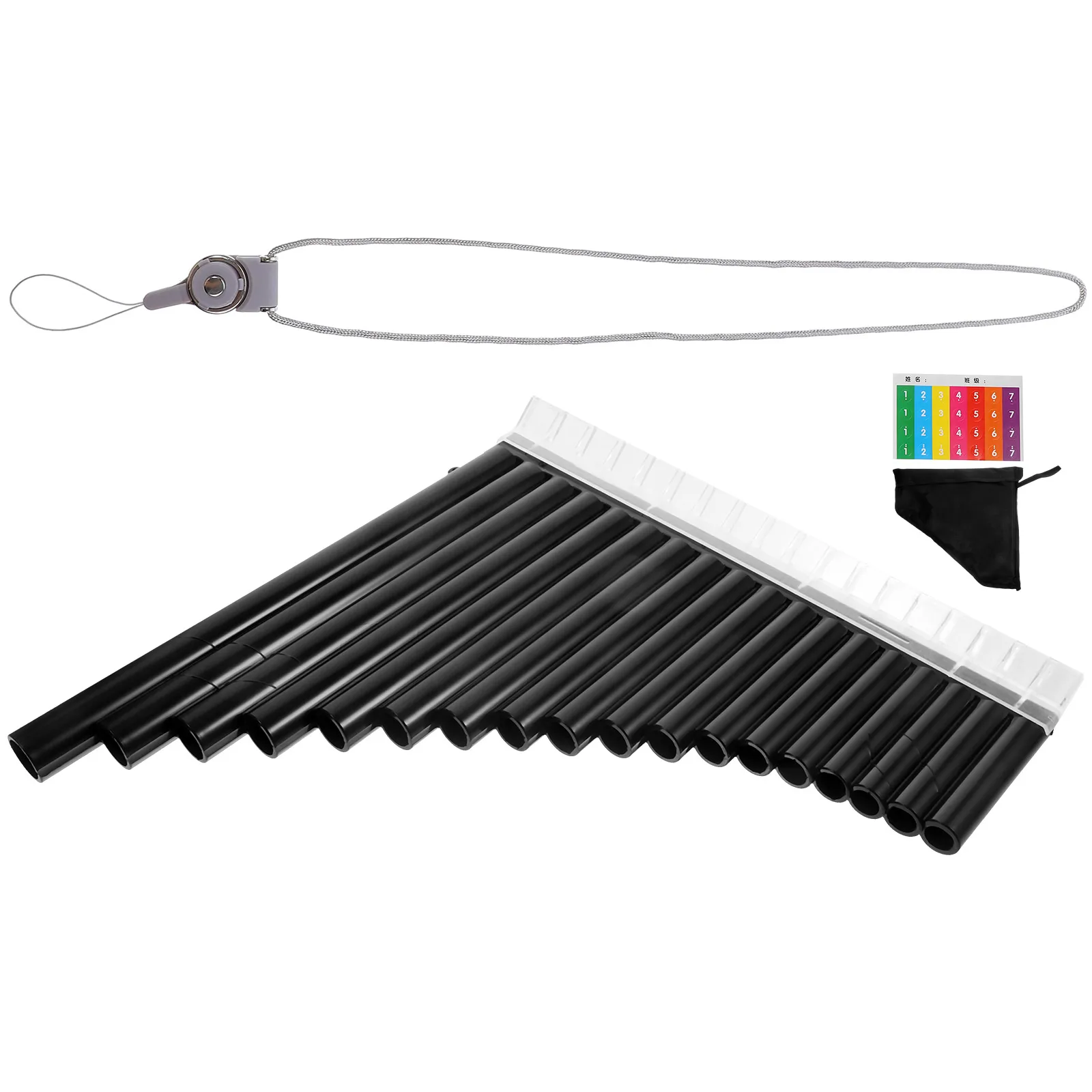 Professional ABS Resin 18 Pan Flute C Key Musical Instrument for Beginners Educational School Use Clear Melodious Sound Portable