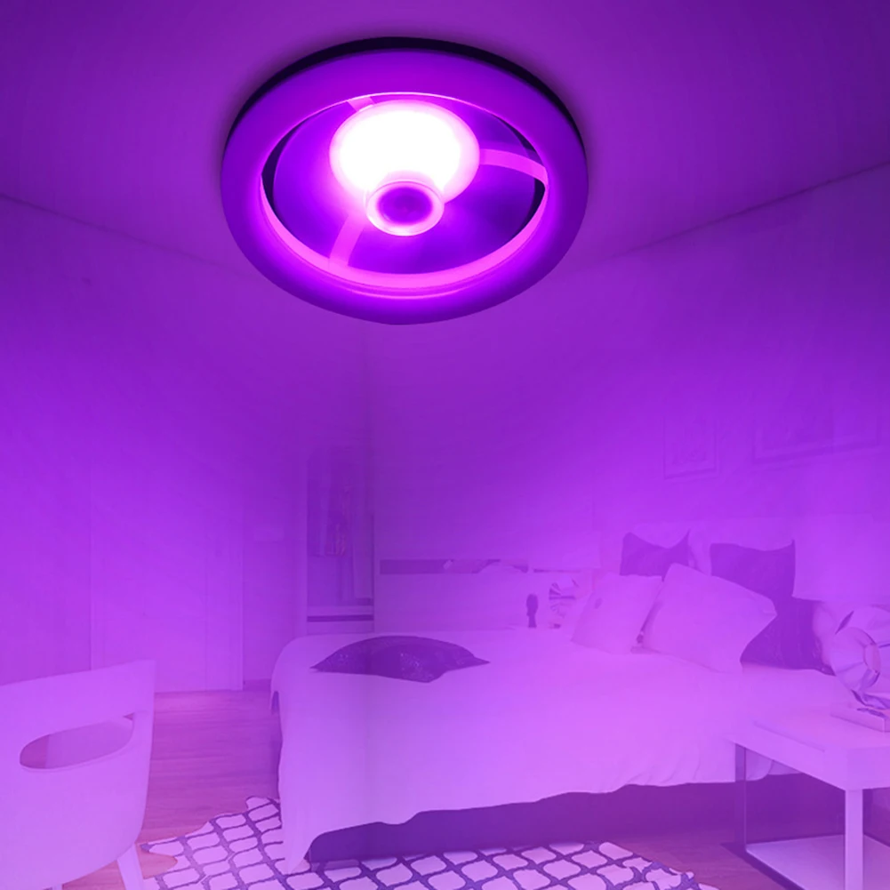 E27 المقبس مروحة سقف صغيرة عكس الضوء 30/40/48 واط LED مروحة السقف ضوء استبدال الضوء/مروحة السقف غرفة المعيشة دراسة الاستخدام المنزلي #3