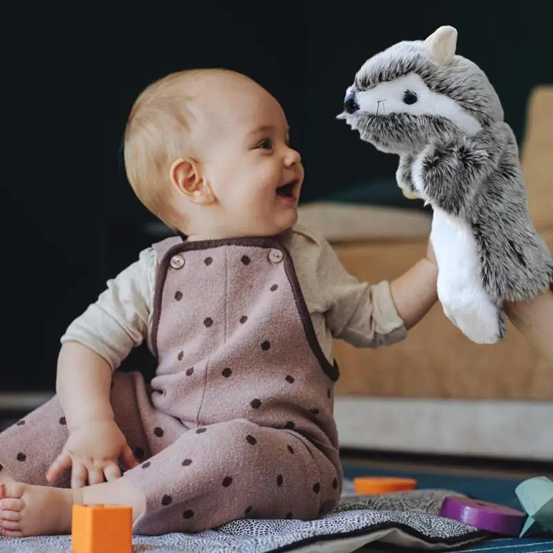 Brinquedo de pelúcia mão fantoche interativo recheado para crianças Brinquedo interativo recheado animal com algodão PP de alta qualidade perfeito