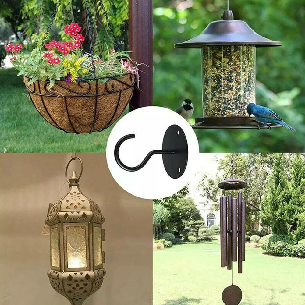 14 Buah/Set Kait Gantung Tanaman Kamar Mandi Balkon Braket Keranjang Kait Langit-langit Hitam/Putih Kait Gantungan Tanaman