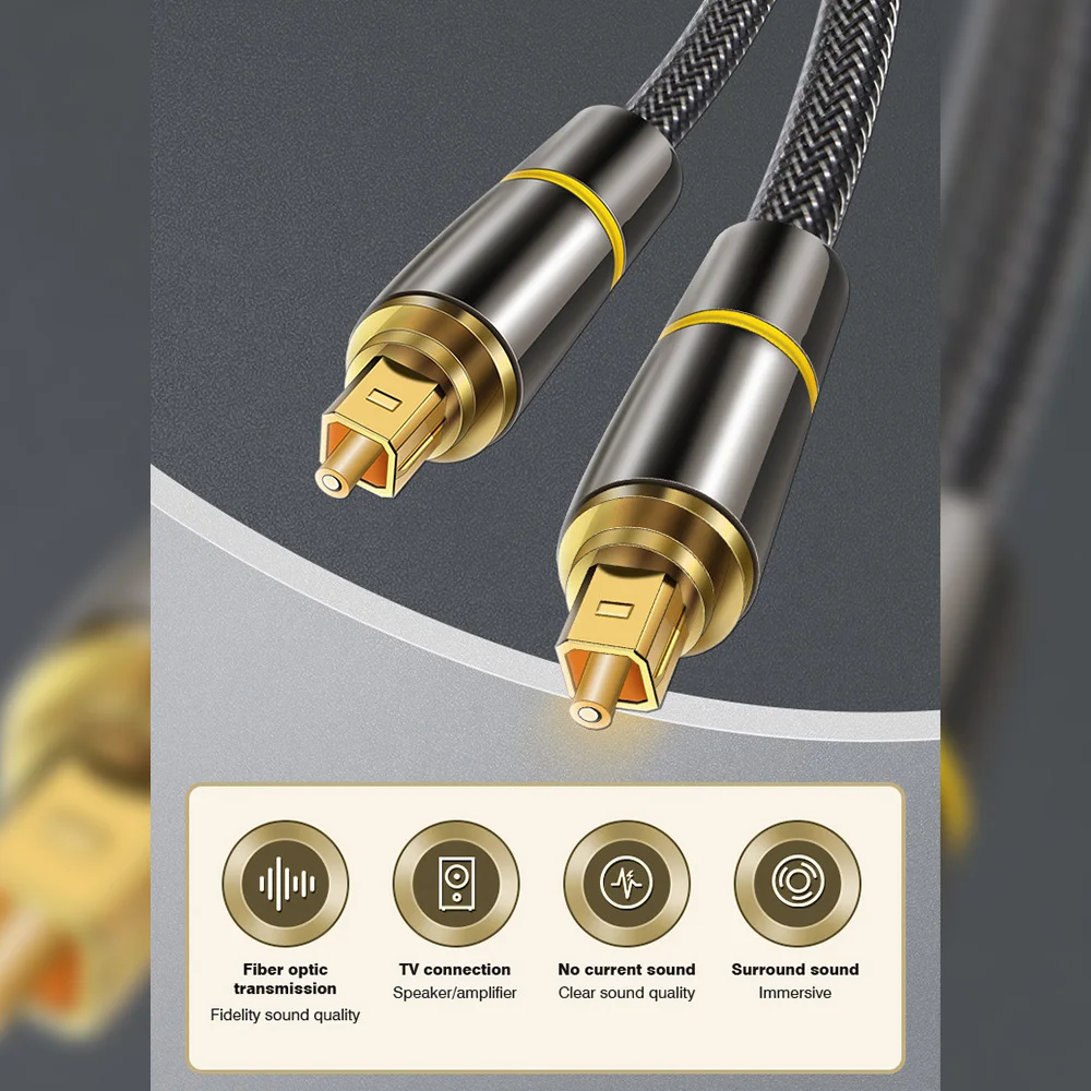 HIFI 5.1 Digital Optical Toslink SPDIF Audio Cable Coaxial Cable For Amplifiers Blu-ray Xbox 360 PS4 Soundbar Fiber Cable1/2/3/5