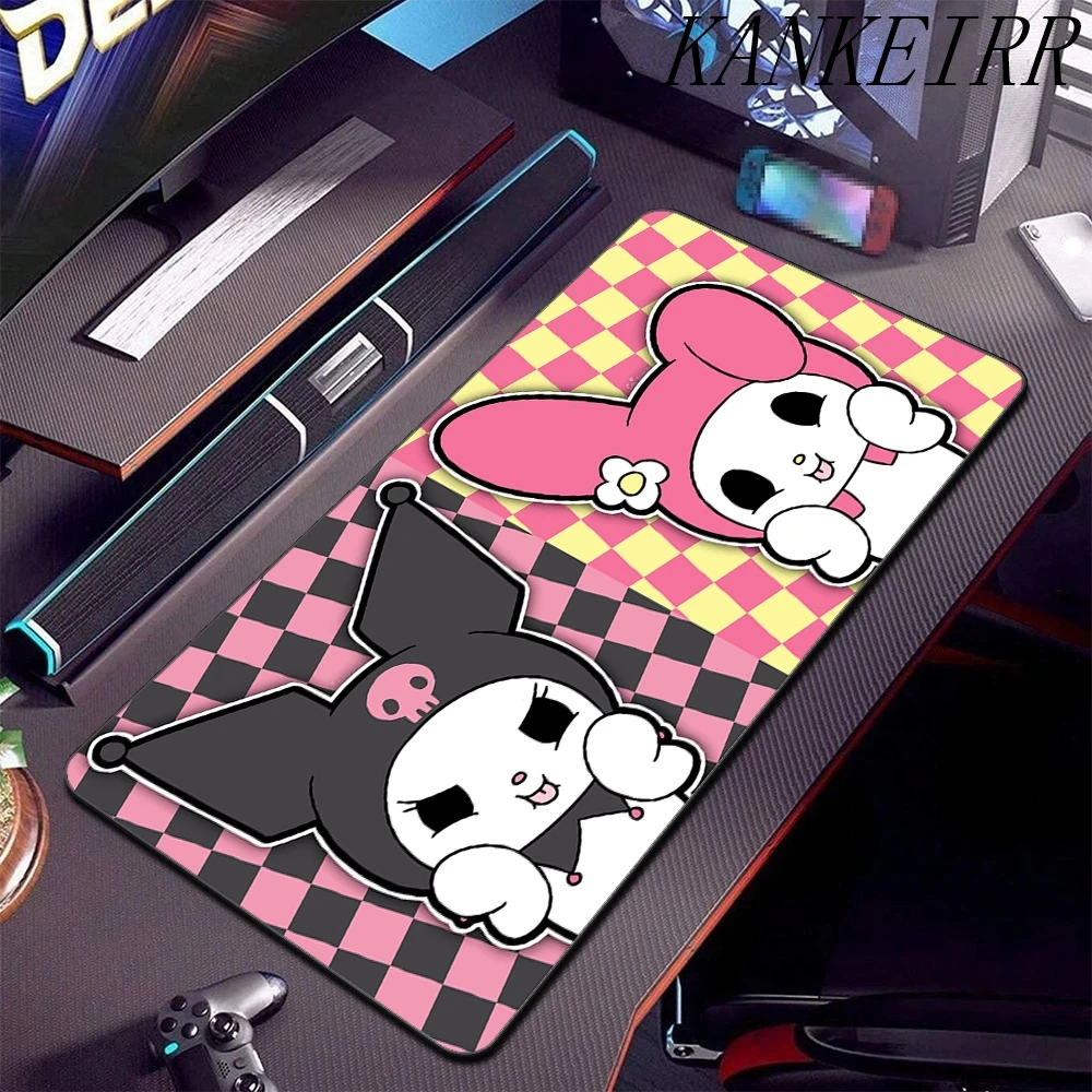 Alfombrilla de ratón Xxl de goma Natural, alfombrilla de ratón de Anime Kuromi, alfombrilla de ratón para juegos, alfombrilla grande para escritorio, accesorios de oficina, alfombrilla de escritorio de velocidad de 90x40cm