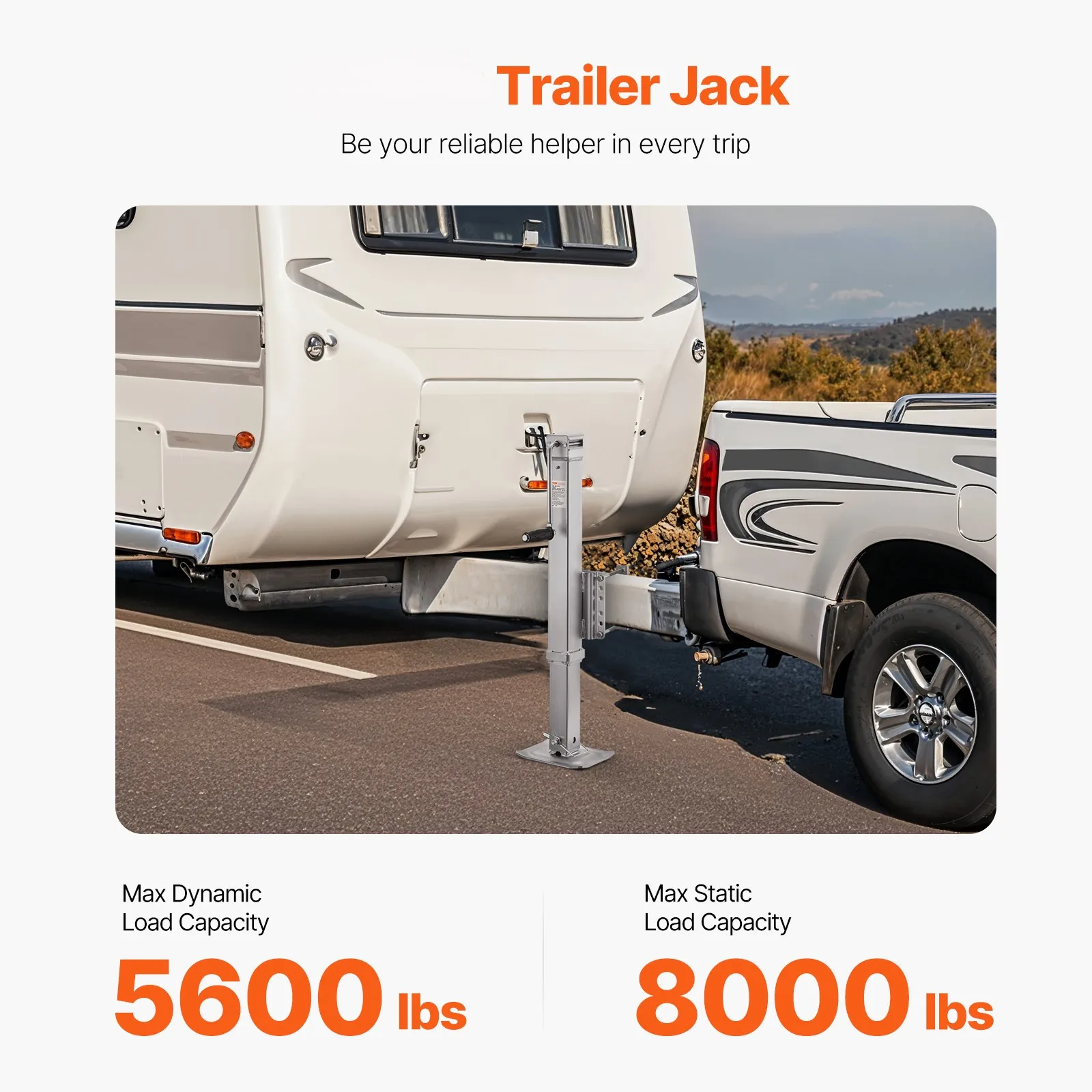Podnośnik boczny do przyczepy SucceBuy 8000lbs, obrotowy, mocowany na śruby, nogi podporowe 28,5 cala z uchwytem, stabilizator, akcesoria do łodzi i kamperów