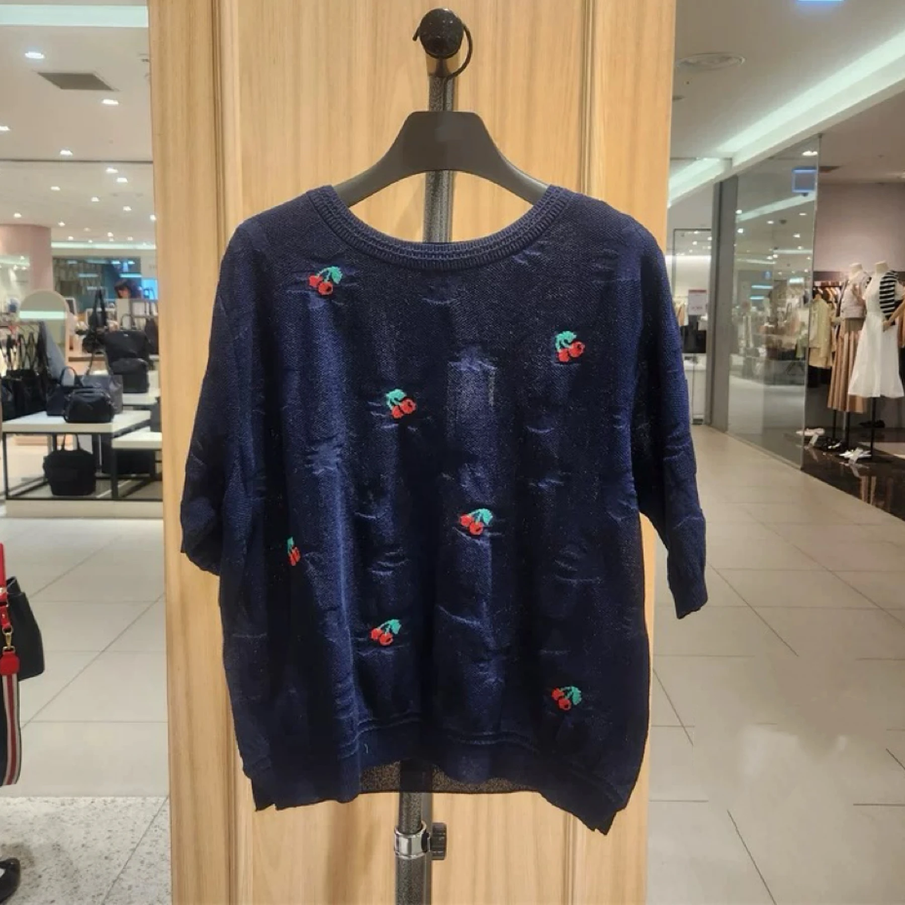 BNETTON 25 Estate Casual rotondo Ne Ricamato Floreale Maglieria ort Sve Effetto Dimagrante Coreano Sle Donna Faion