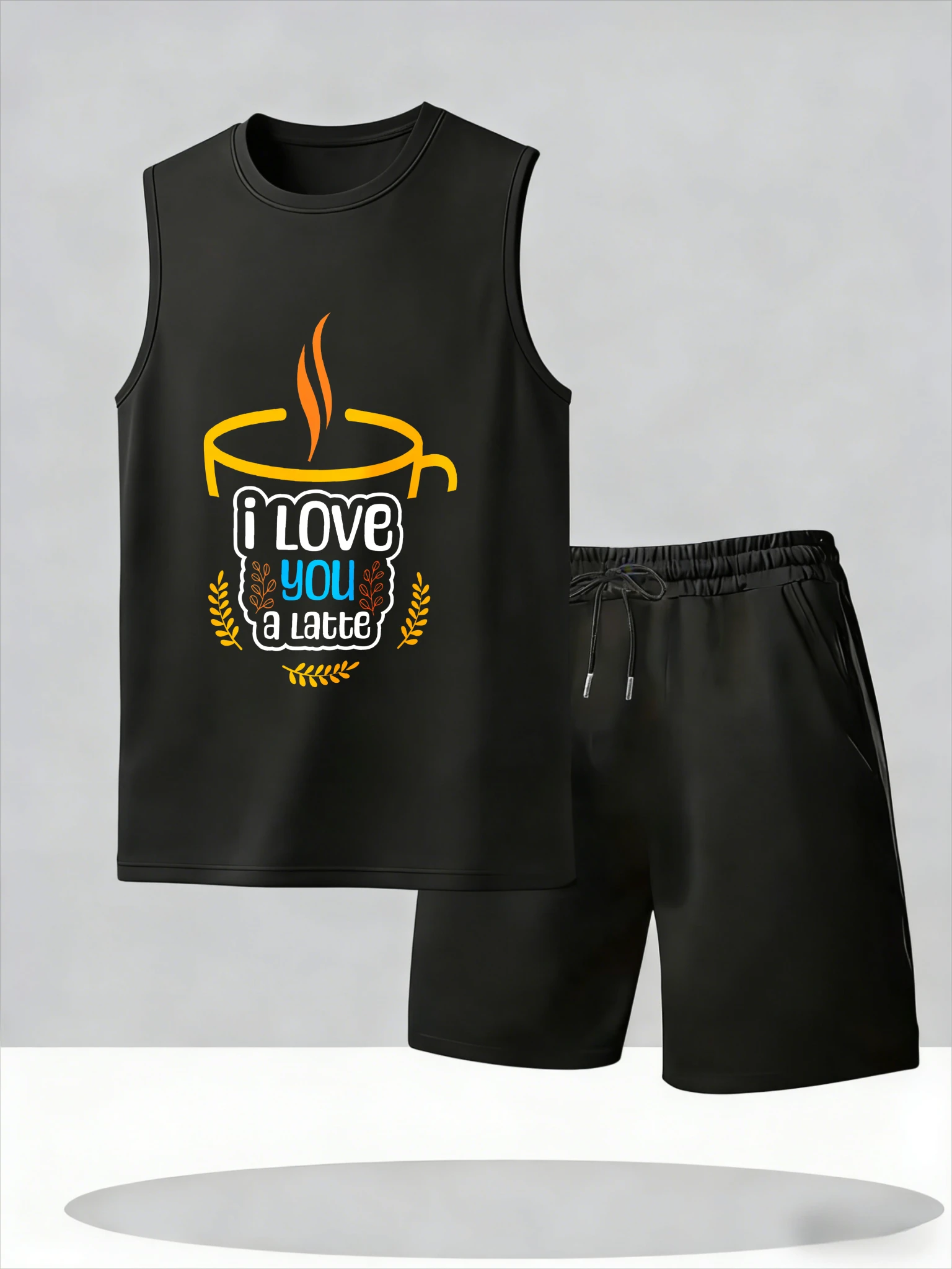 

Men's Tank Top Sets 2026 Summer Thin Quick Dry crewneck beach Two-piece sets Y2k tracksuits seaside sports oversize Breathable