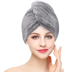 Grey Microfiber Hair Towel, Hair Turbans for Wet Hair, Drying Hair Wrap Towels for Curly Hair Women Girls Anti Frizz